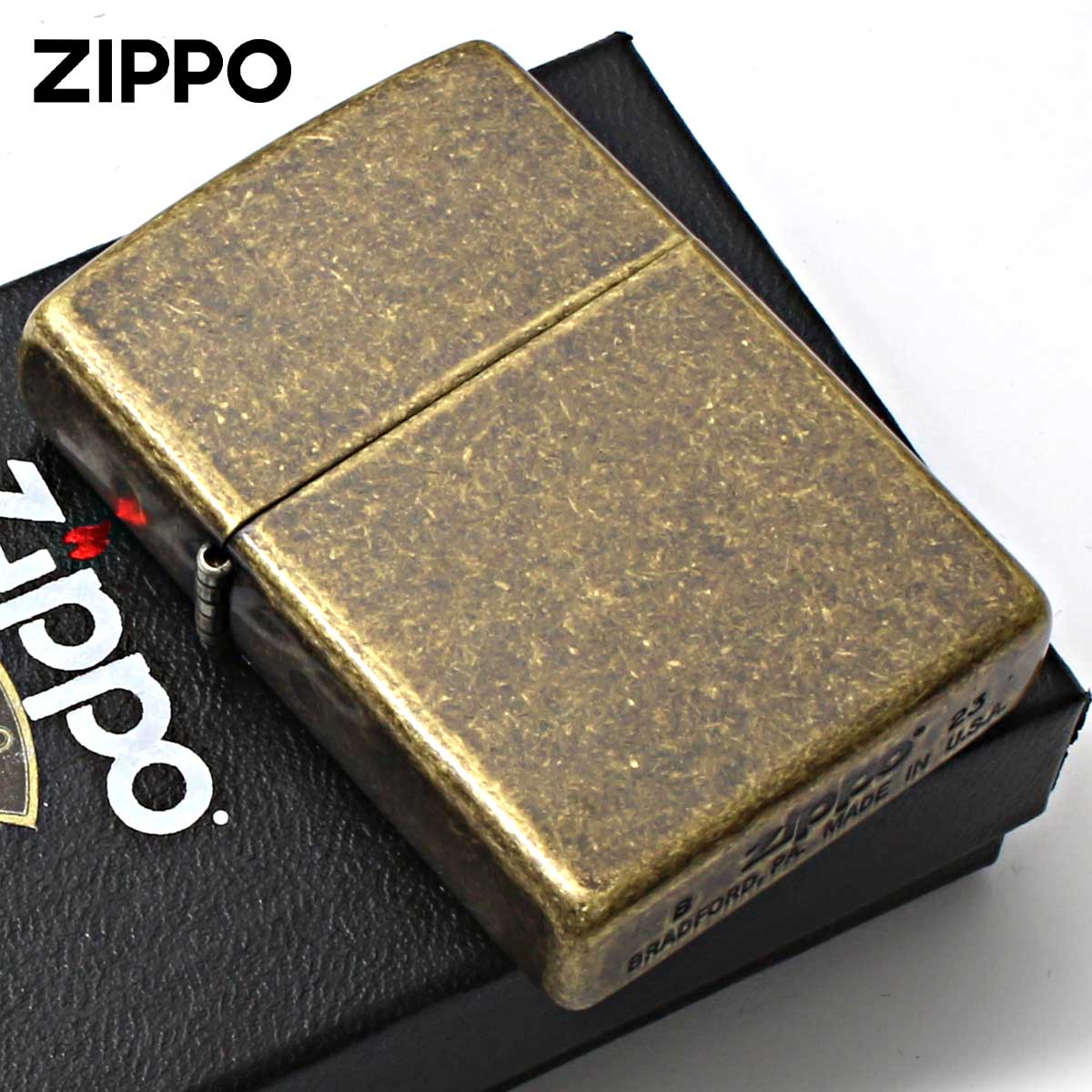 Zippo ジッポー 無地 アンティークフィニッシュ ブラス Antique Brass