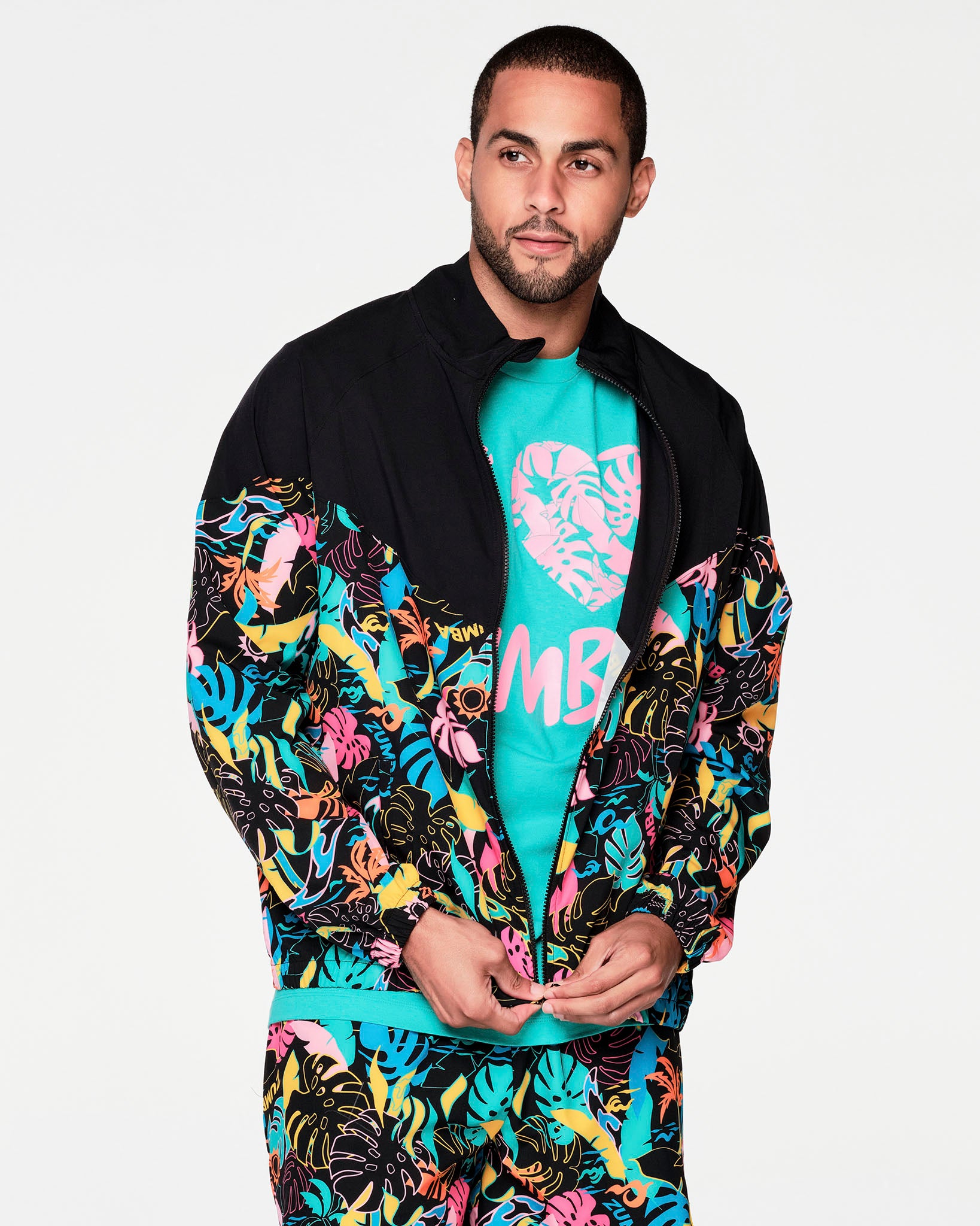 ZUMBA ズンバ正規品 Sサイズ カラフルボタンアップシャツ Zumba