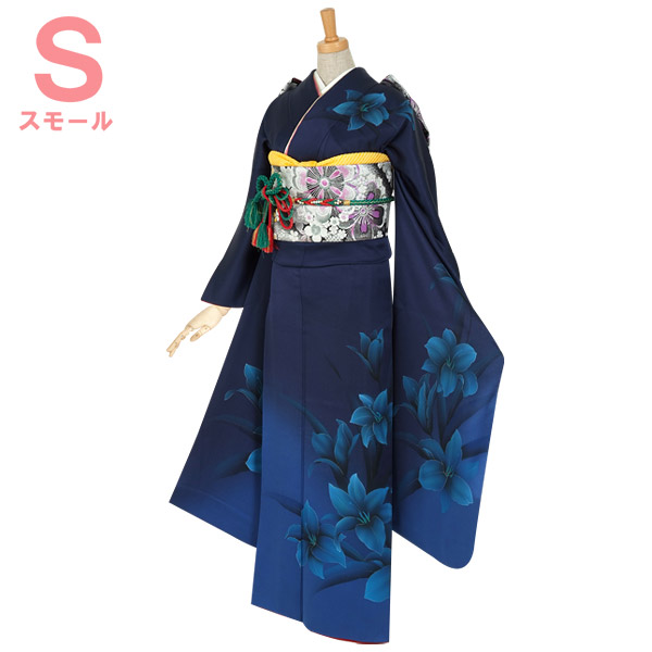 振袖：R038 【訳あり】青 アマリリス☆(絹)(S)(宅)│ 振袖レンタル