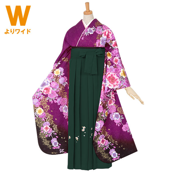 振袖袴： R568 赤紫 桜さくら☆(絹)( 特)│ 袴レンタル │ 京都着物