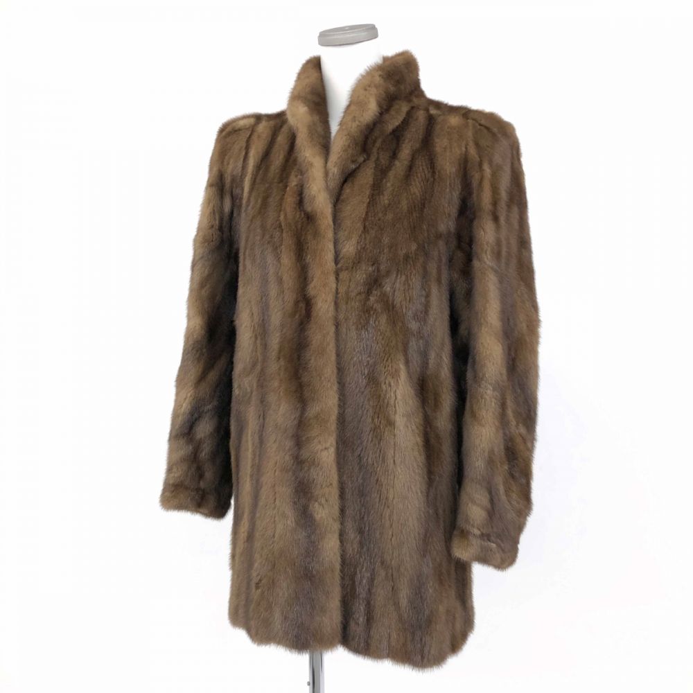 サガセレクト エンバ 2002 毛皮 ミンク ロングコート 裏地花柄 刺繍