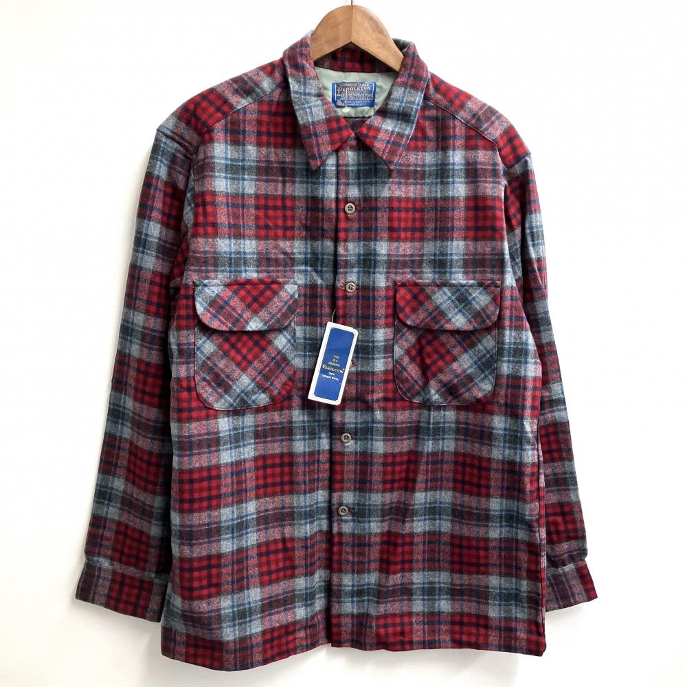 ペンドルトン/オープンカラーチェックシャツ/70s/デットストック