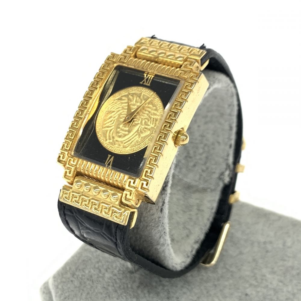 ジャンニヴェルサーチ/腕時計/09006/メデューサ/GP×レザー/ゴールド