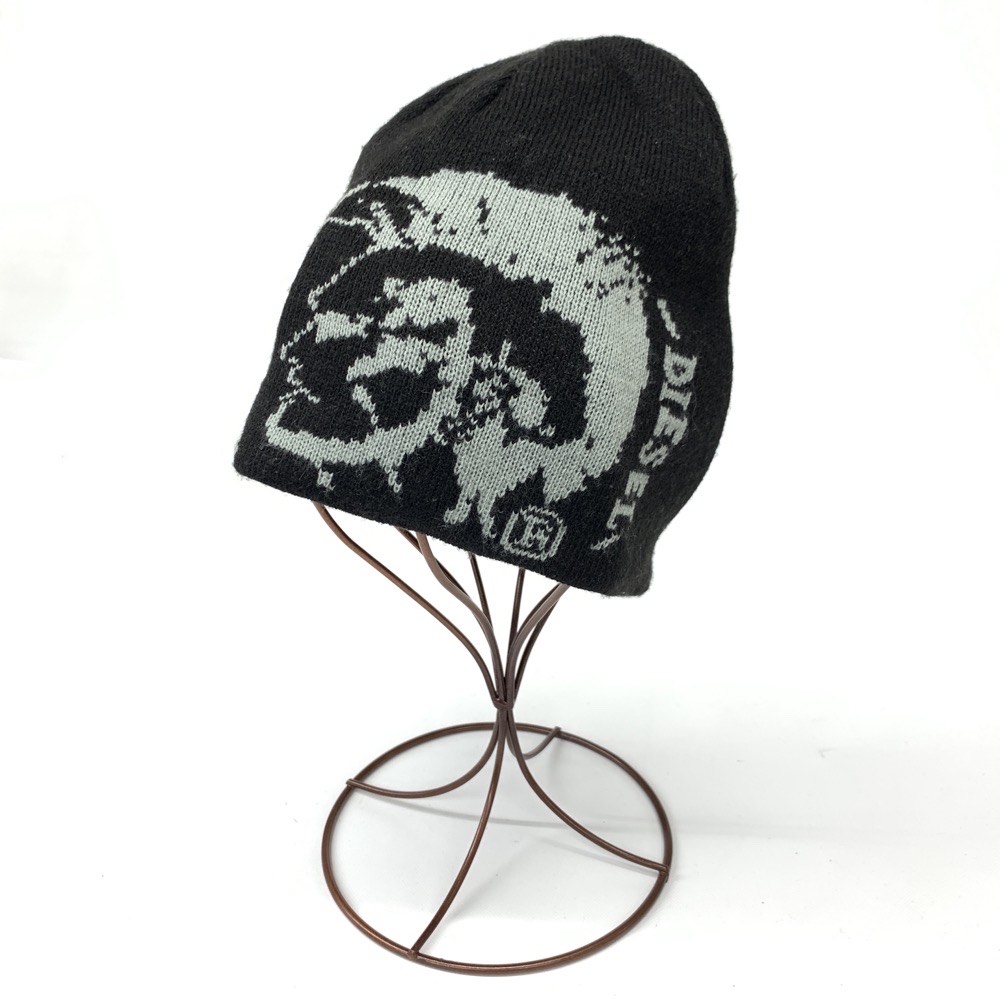 ディーゼル/ニット帽/ビーニー/ロゴ/モヒカン/アクリル/ブラック