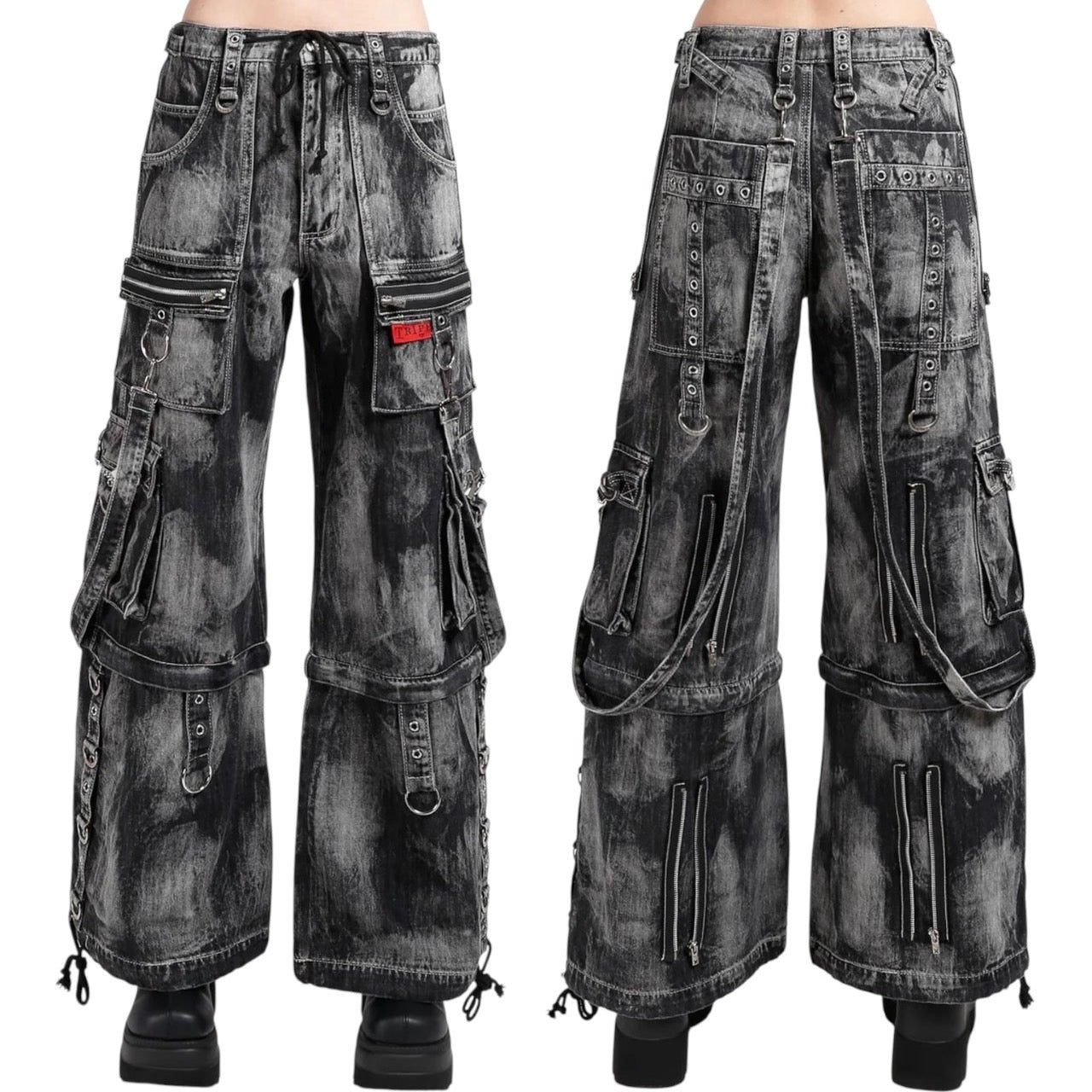 TRIPP NYC】ワイドカーゴパンツ＊ZIP LOCK PANT CLOUD WASH BLACK