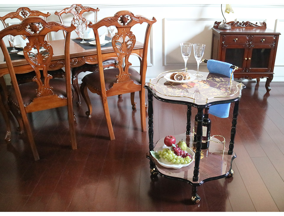 イタリアンスタイル 象嵌ラウンドワゴン 組立式｜おしゃれ家具通販 Y