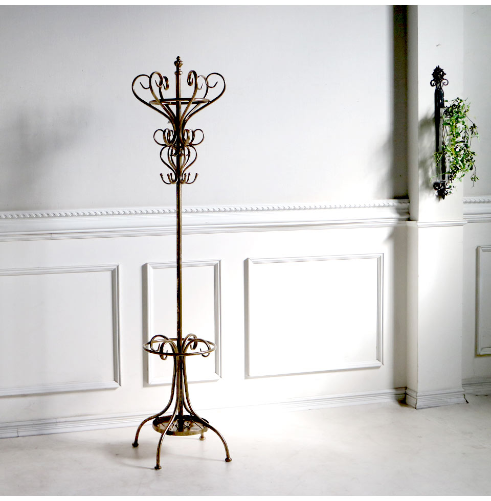 アンティークゴールド コートハンガー ポールハンガー｜おしゃれ家具