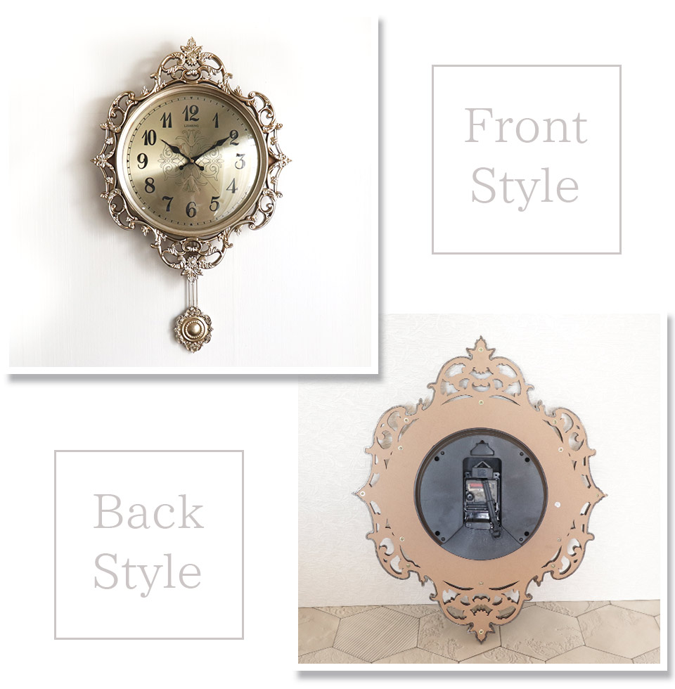 アンティークロココ 振り子付きウォールクロック(壁掛け時計) モナコ