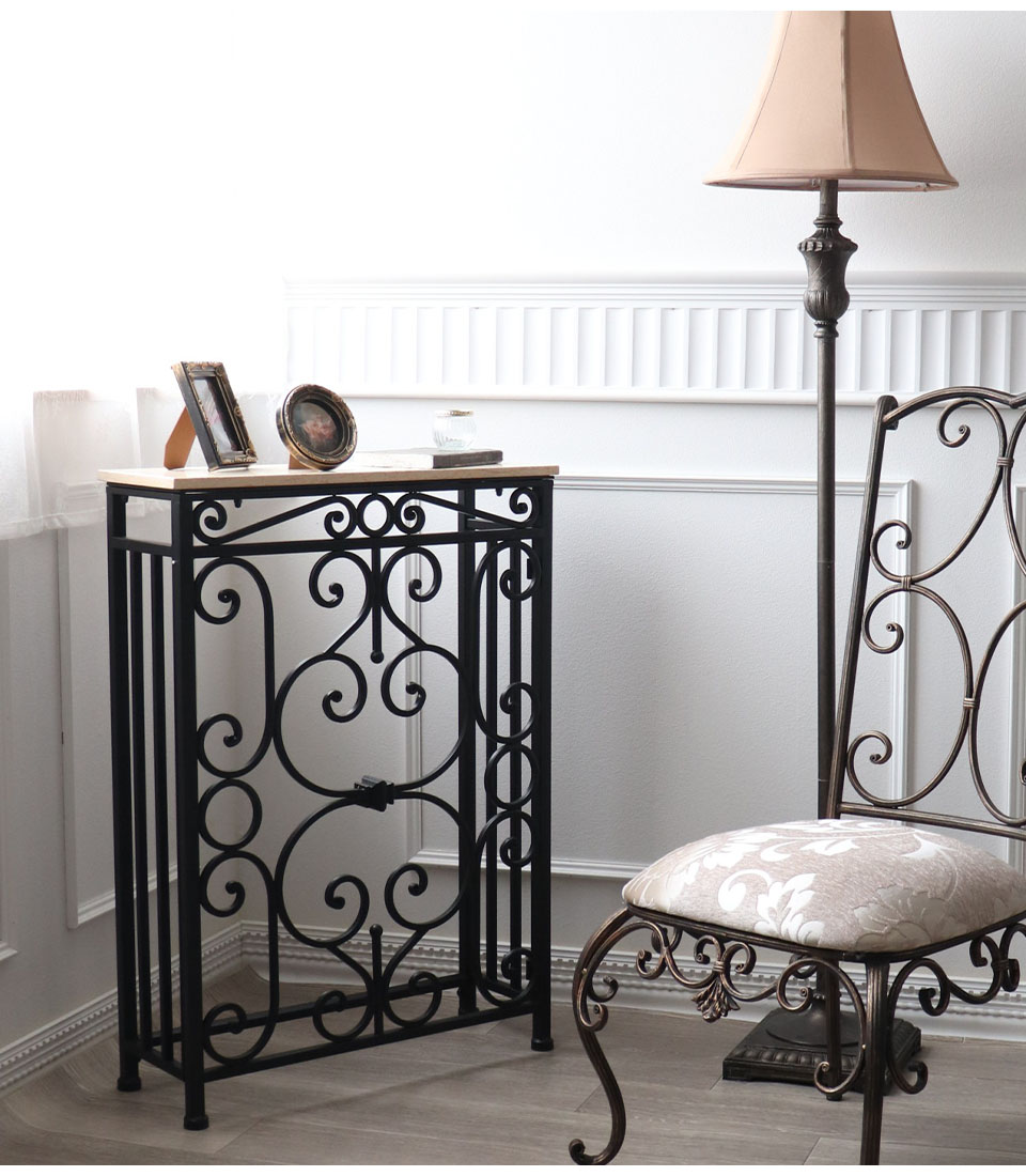 大理石使用 アイアンコンソール アンティーク調 おしゃれ 輸入家具