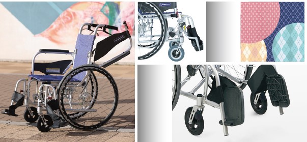 自走用車椅子ふわりすプラスKFP22－40SB 肘跳上げ・スイング