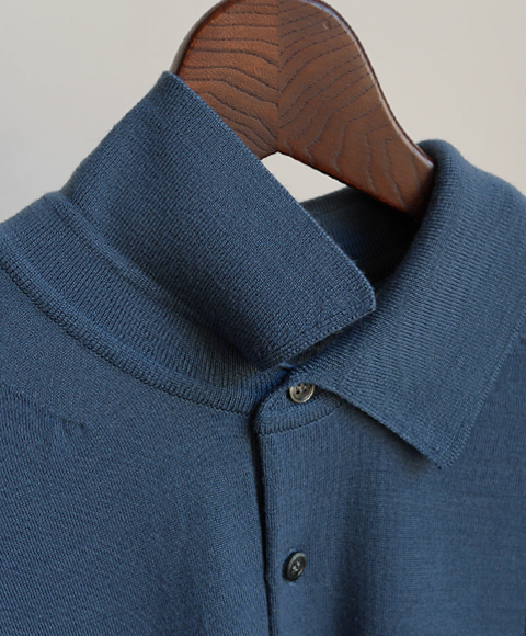 AURALEE Wool Cashmere High Gauge Knit Polo | 大阪心斎橋のメンズ