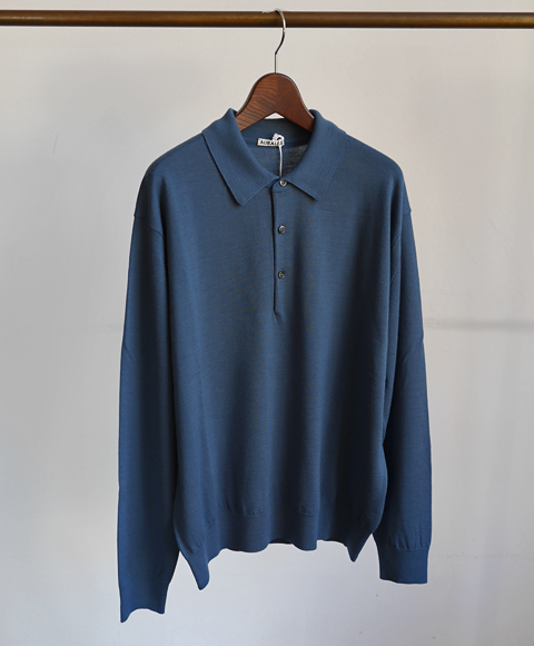 AURALEE Wool Cashmere High Gauge Knit Polo | 大阪心斎橋のメンズ