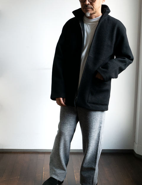 AURALEE Wool Ling Yarn Milled Jersey Zip Blouson | 大阪心斎橋の