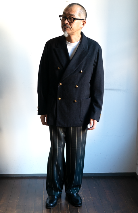 COMOLI カシミヤ ネイビーダブルブレザー | 大阪心斎橋のメンズ洋服の