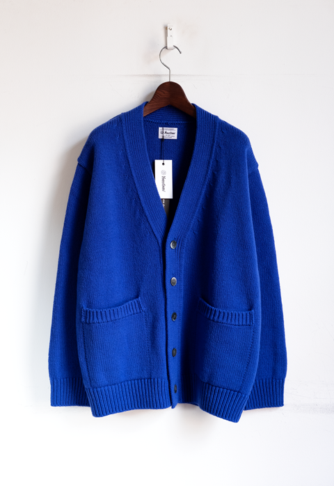 Yonetomi NEW BASIC Soft Lambs Wool Cardigan #234 Blue | 大阪心斎橋