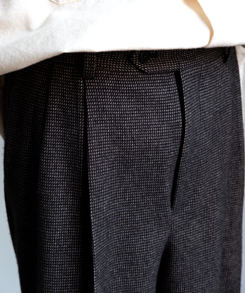 AURALEE Organic Cotton Cashmere Wool Tweed 2tuck Slacks | 大阪