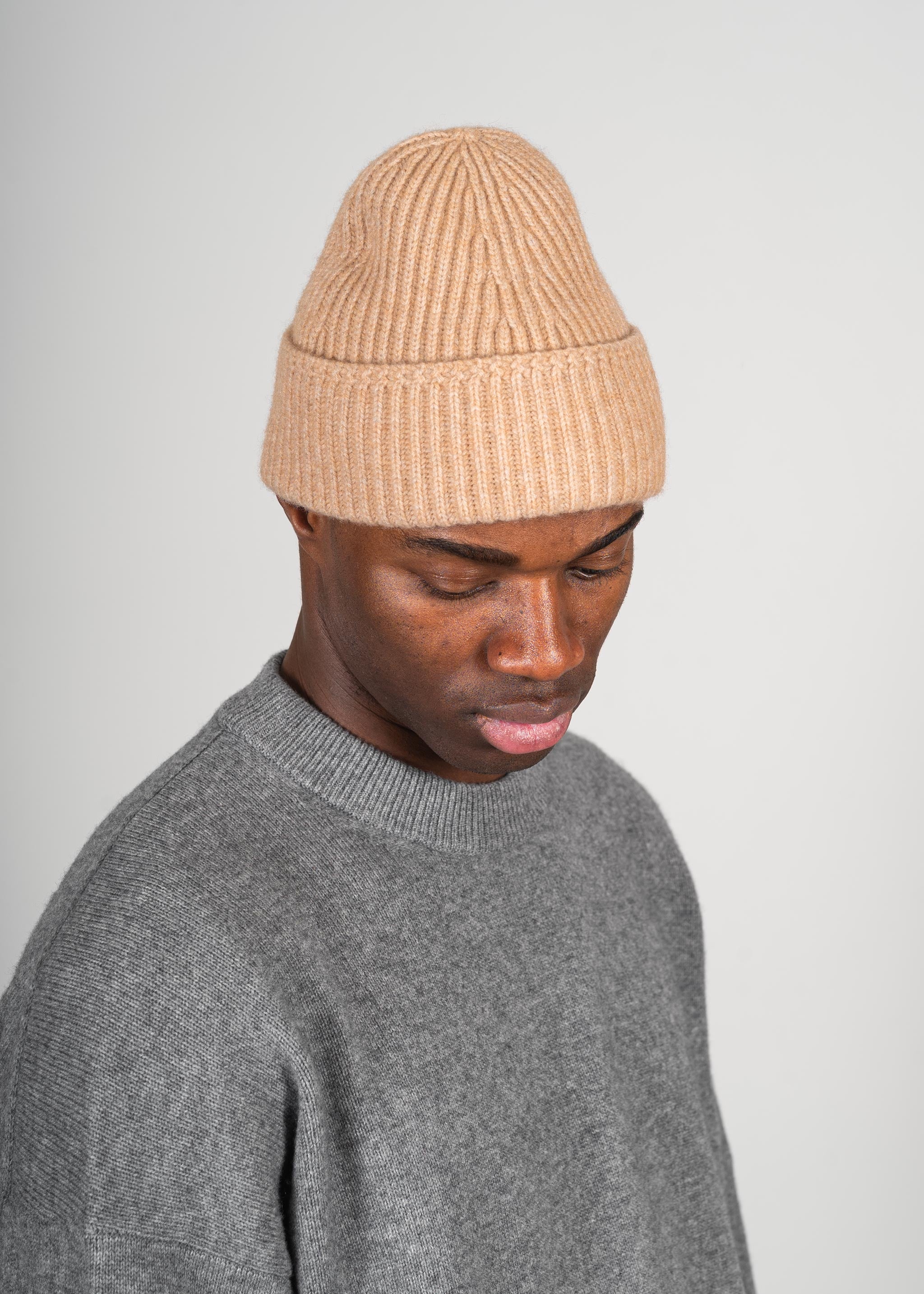 Cashmere Wool Beanie – Yacaia Y-0004 Camel (Unisex)
