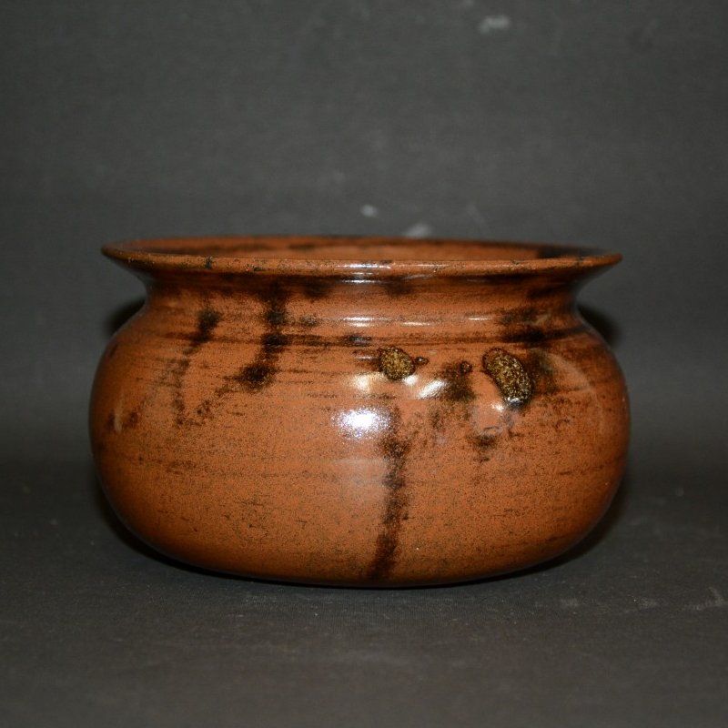 茶道具 叶光夫造 窯変釉 扁壷 嗣女妙子識箱 N 8823A 茶道具 叶光夫造