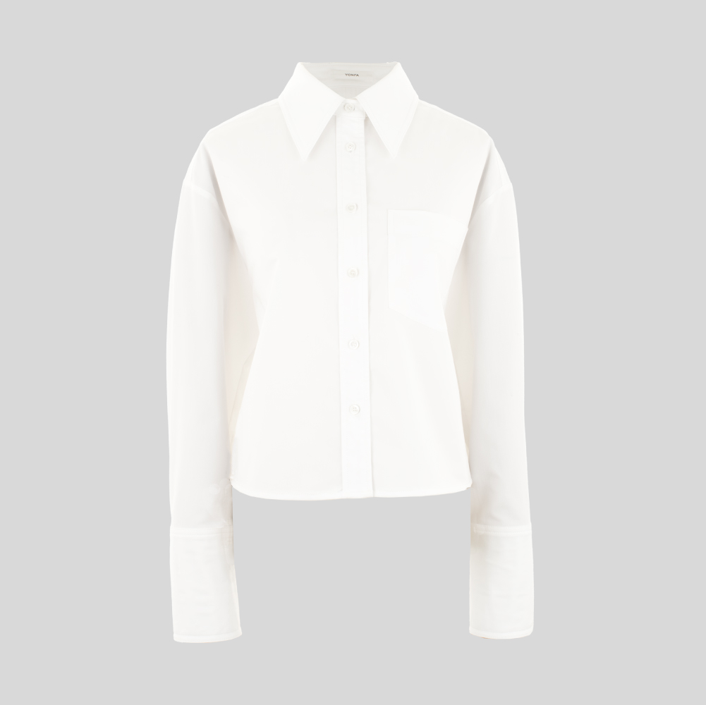 YONFA / 【PRE ORDER】ボクシークロップドシャツ (navy)