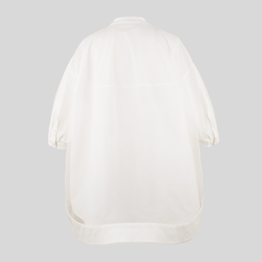 YONFA / 【PRE ORDER】オーガンジーダブルシャツチュニック (white)