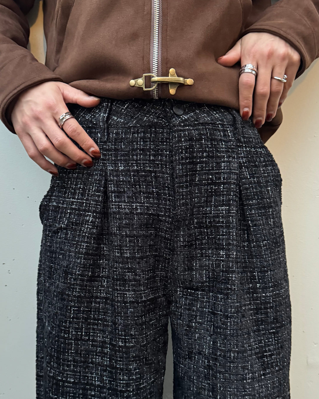 即納】ボックスタックツイードワイドスラックス TO0091 – YOLO（ヨロ