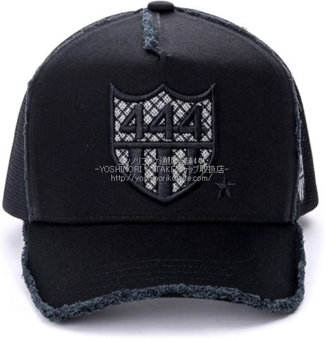 ヨシノリコタケ 帽子 ラメ入り ナンバー444 エンブレム キャップ