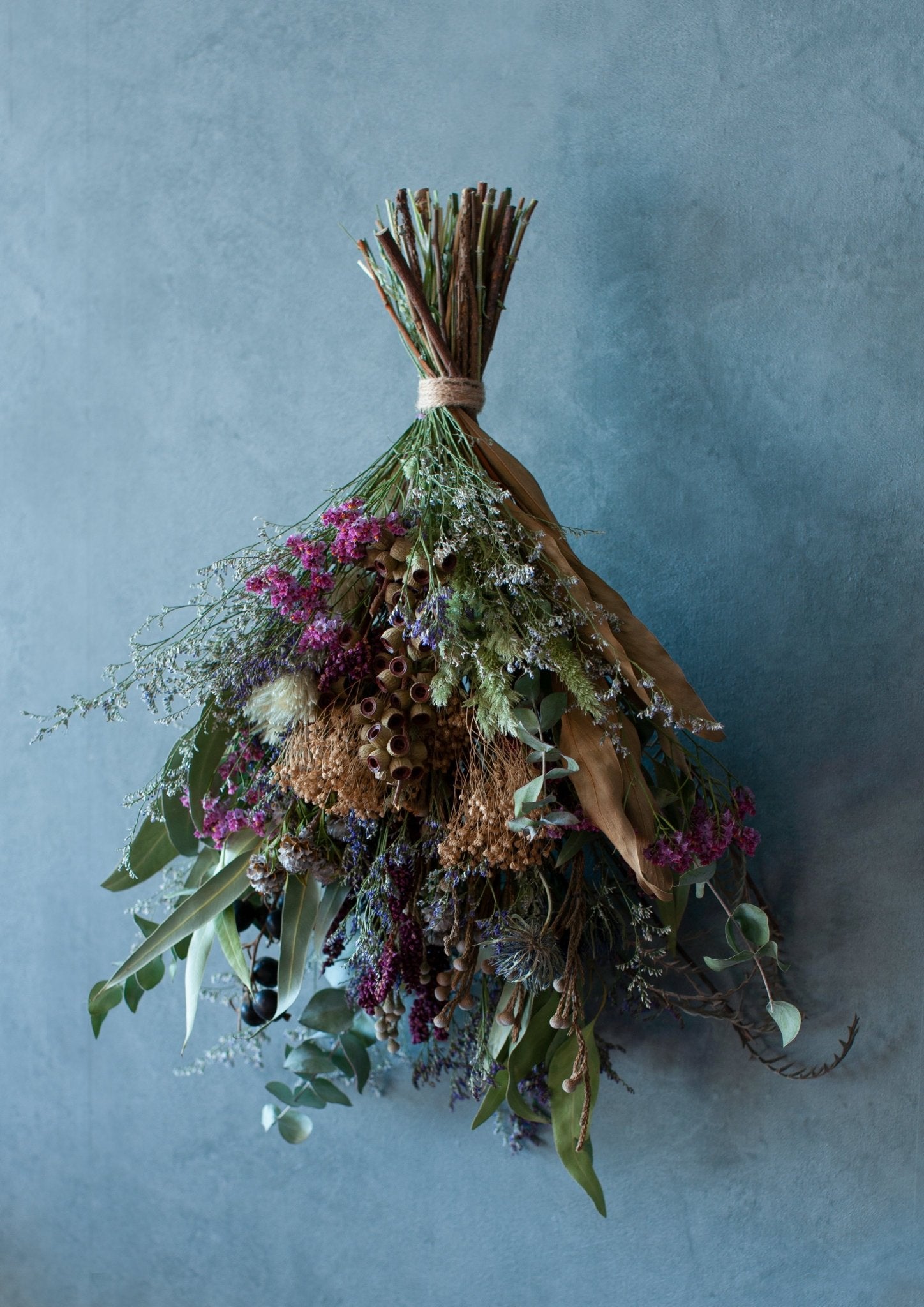 ドライフラワーギフト】ドライフラワースワッグ「ブルーピンク