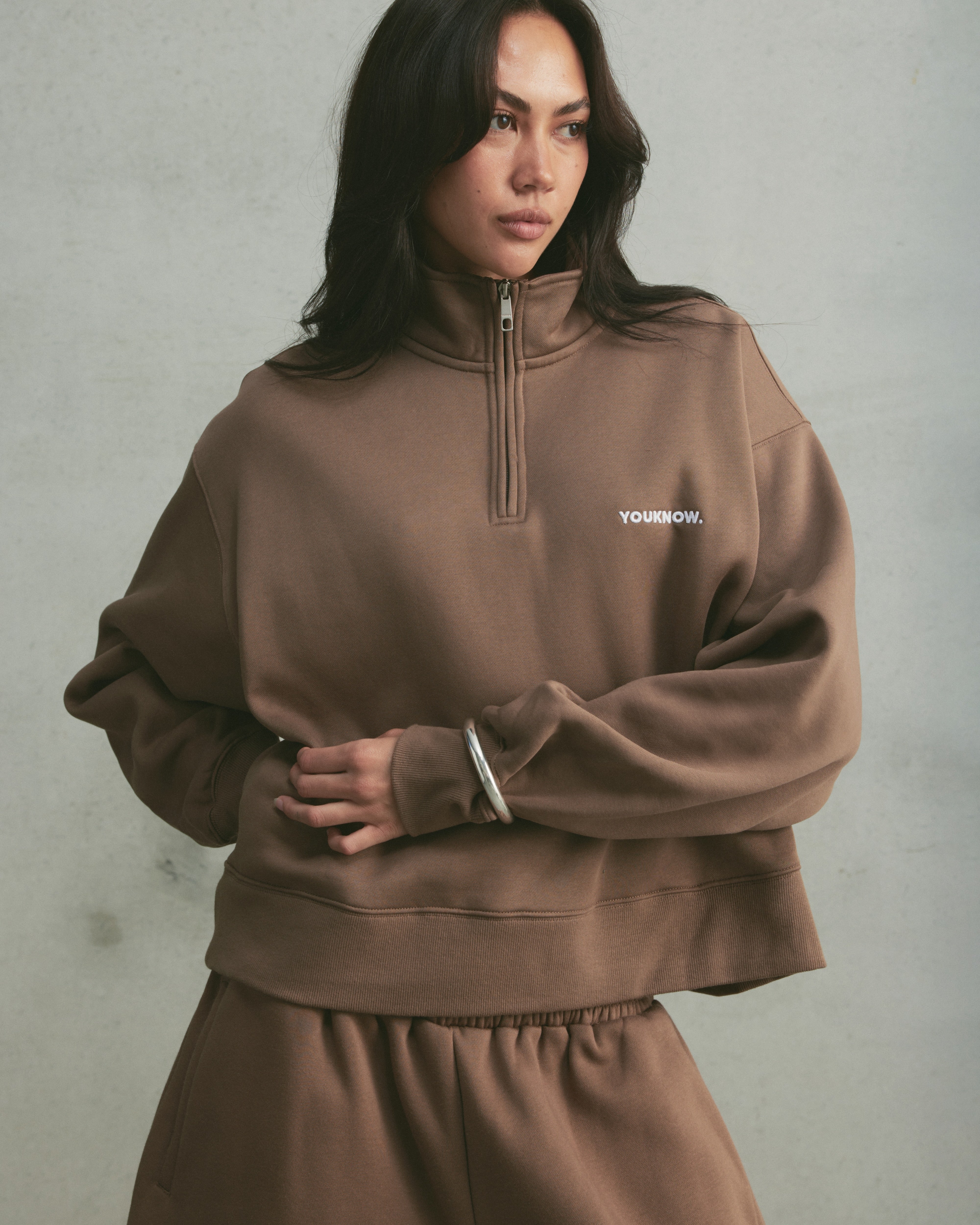 Core 1/4 Zip Pullover | Latte – YOUKNOW. CLOTHING
