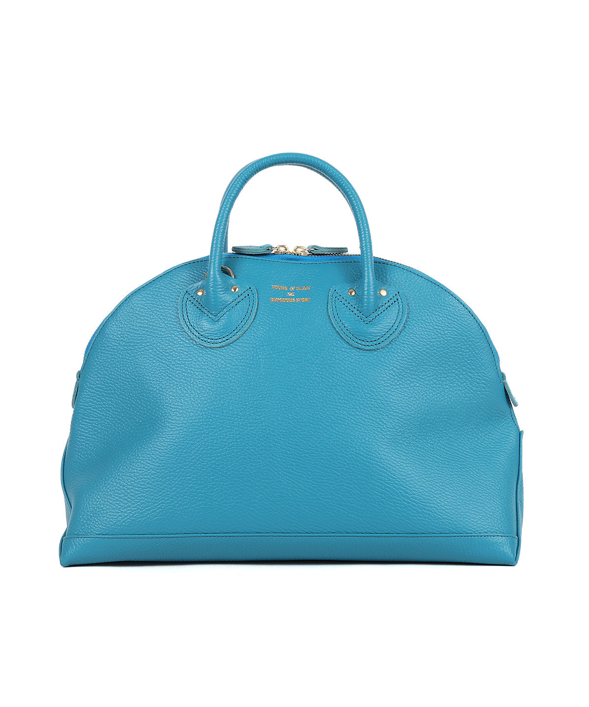 ヤングアンドオルセン エンボスド レザー ジップ ボート バッグ M