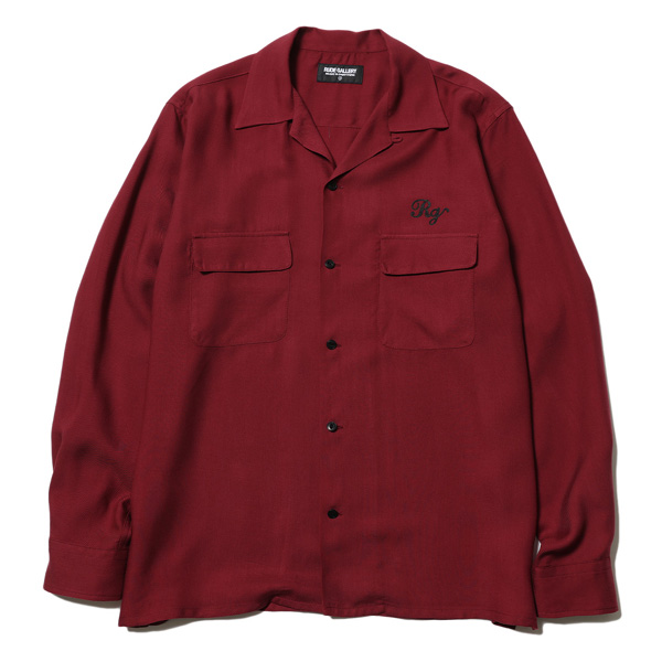 RG / CAT OPEN COLLAR LS SHIRT (BURGUNDY) [17982] - 33,000円