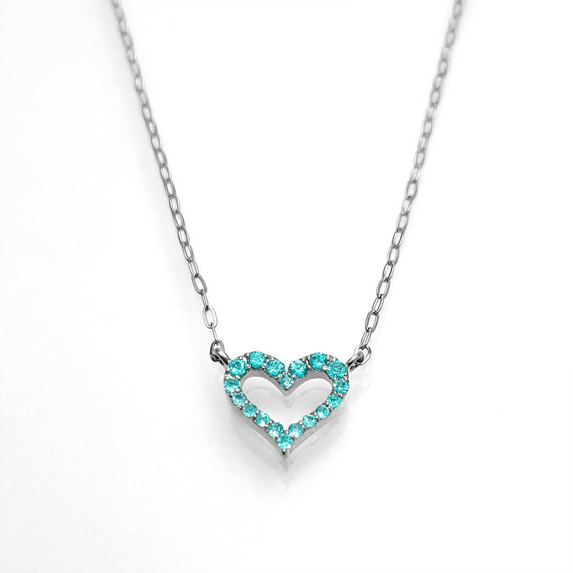 ブラジル産パライバトルマリンハートプラチナネックレス | ユアエメラルド