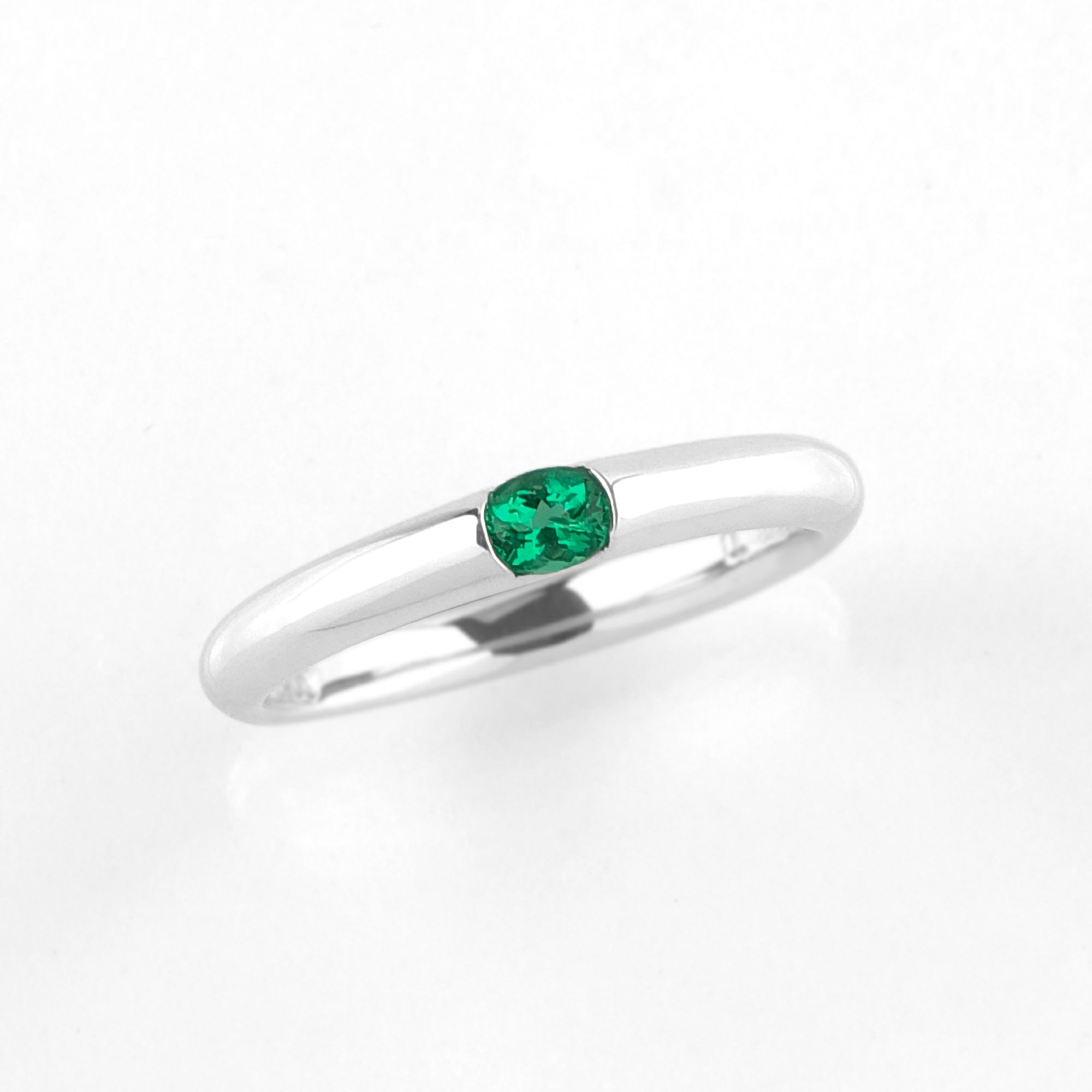 コロンビア産無処理エメラルド(ノンオイル)0.16ctプラチナリング(GIA
