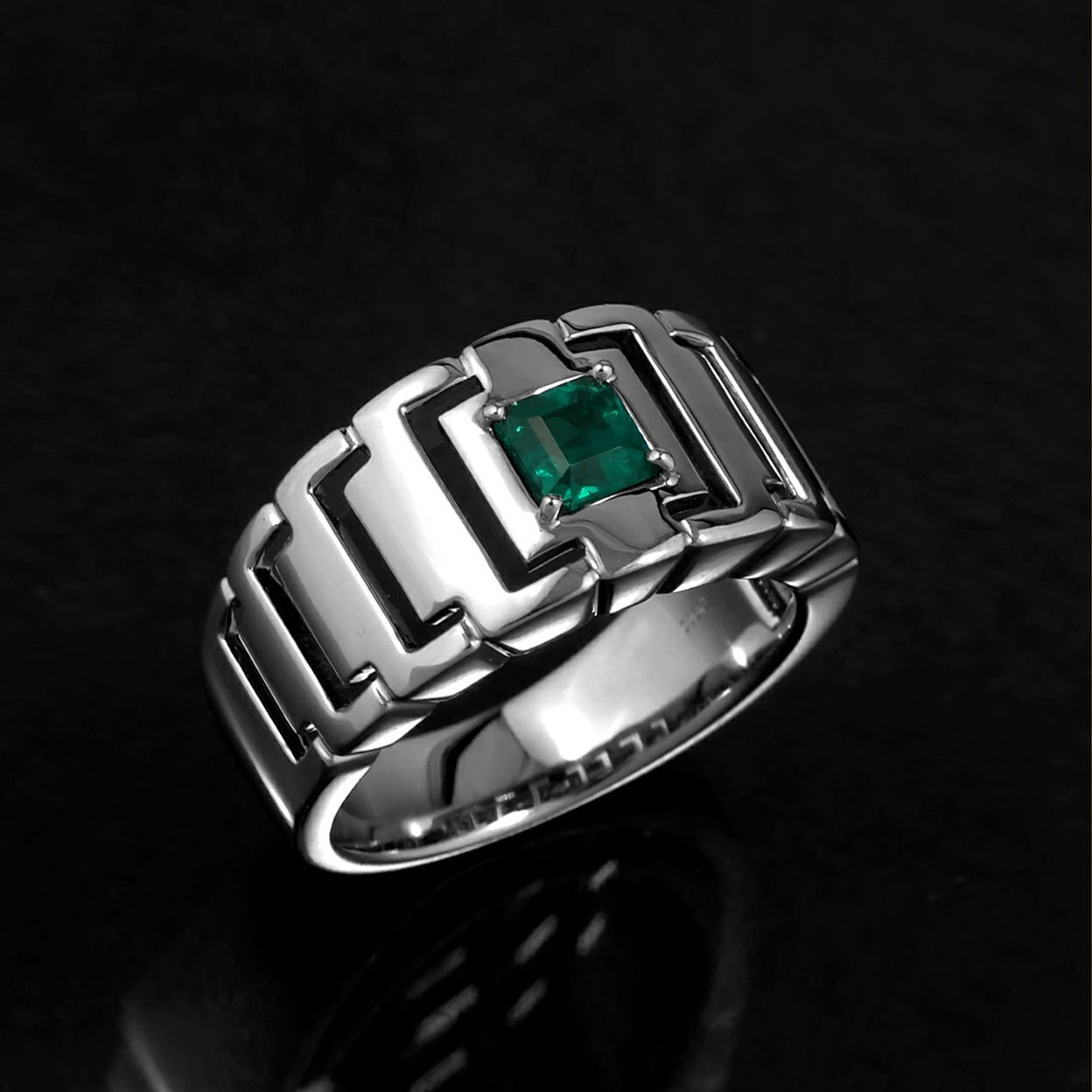 コロンビア産無処理エメラルド(ノンオイル)0.57ctプラチナリング(GIA