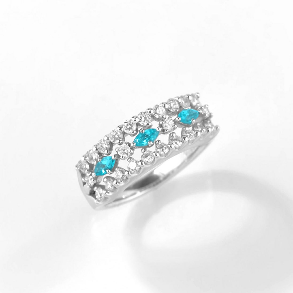 ☆ブラジルバターリャパライバトルマリン&パパラチアサファイア10K