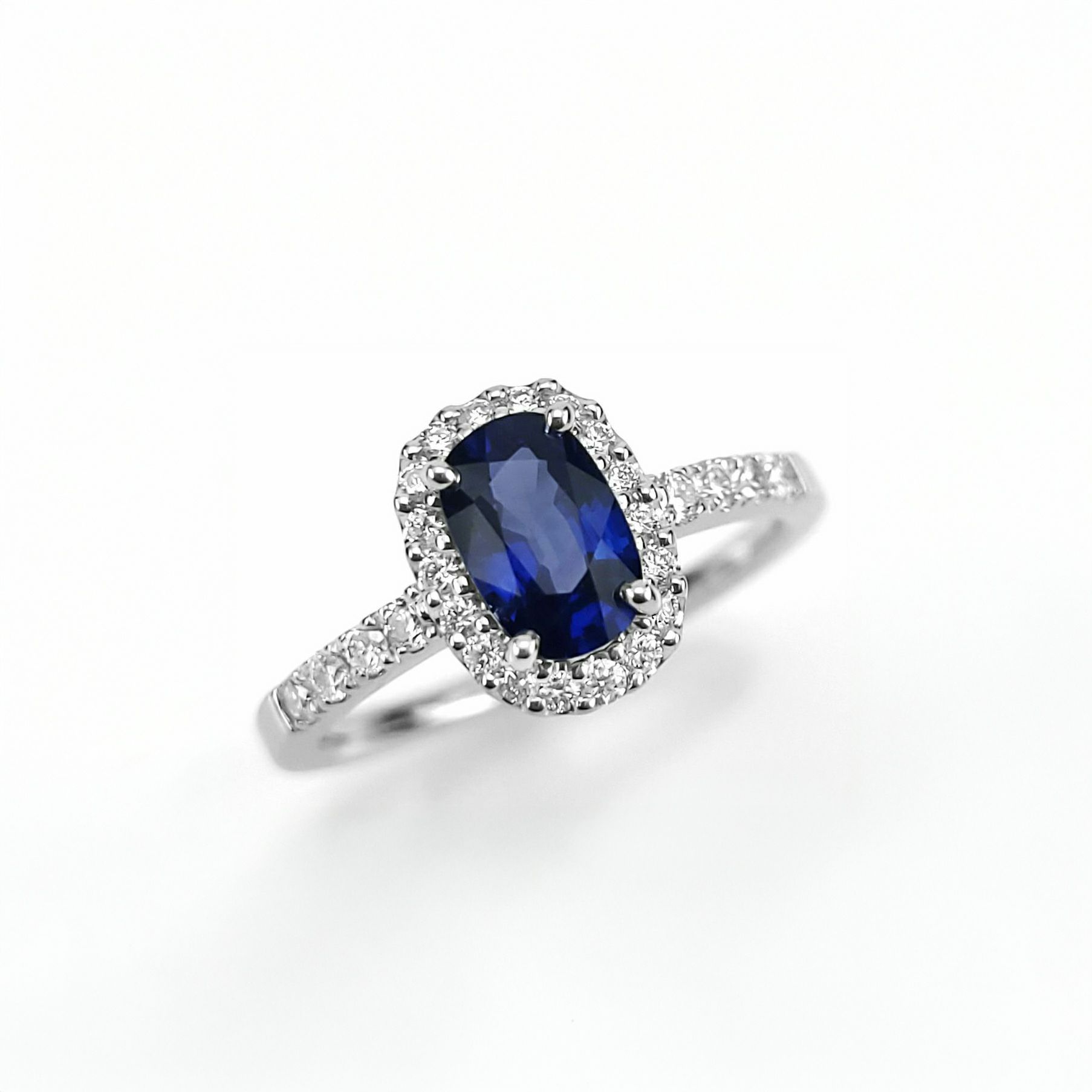 非加熱コーンフラワーブルーサファイア1.00ctプラチナリングダイヤ0.28