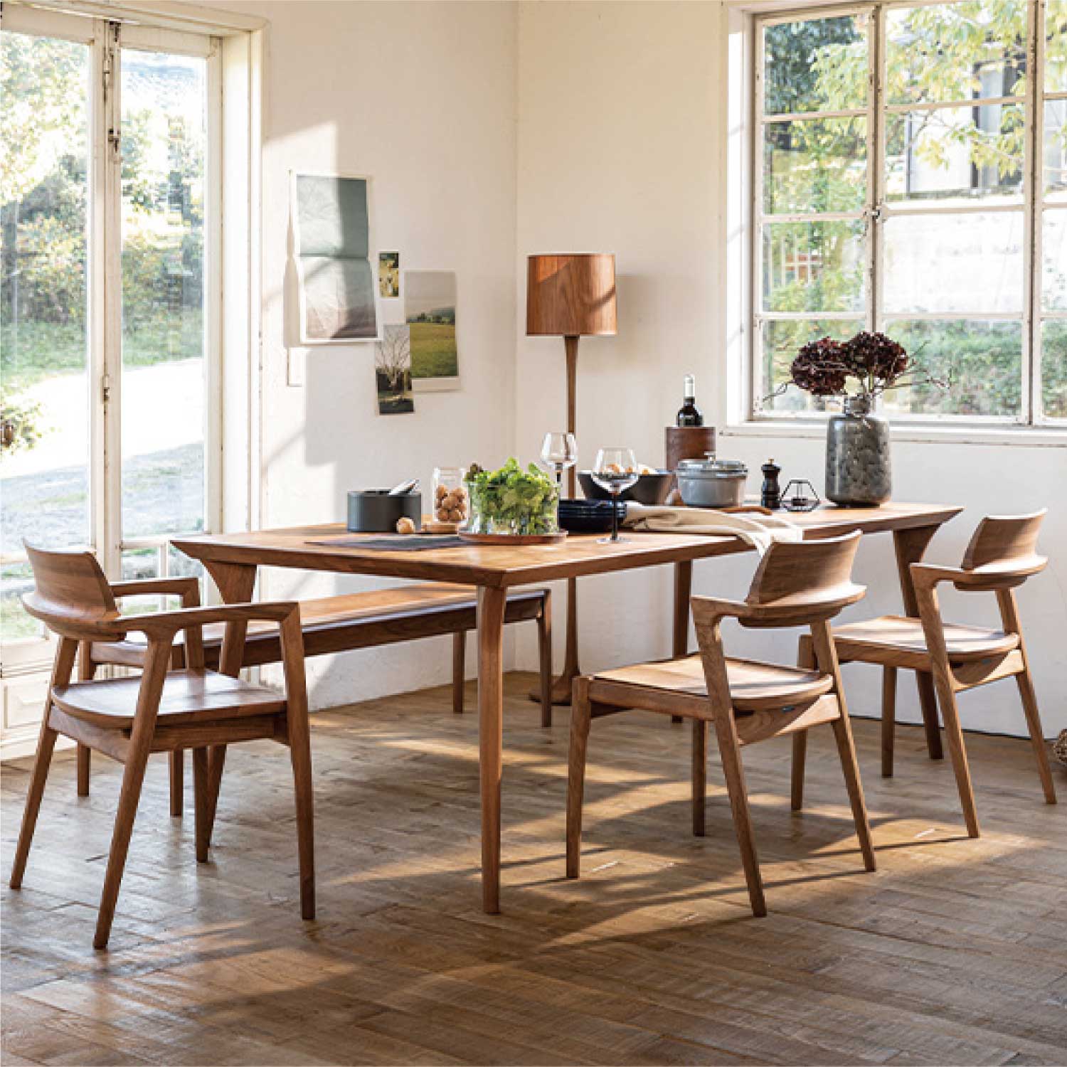 み*ん様 Koti ダイニングテーブル W1650 D850 H700 ウォルナ 公式