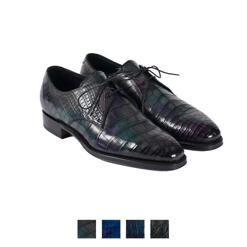 YFA1811 クロコダイル プレーントゥ外羽根 ドレスシューズ ｜美しい