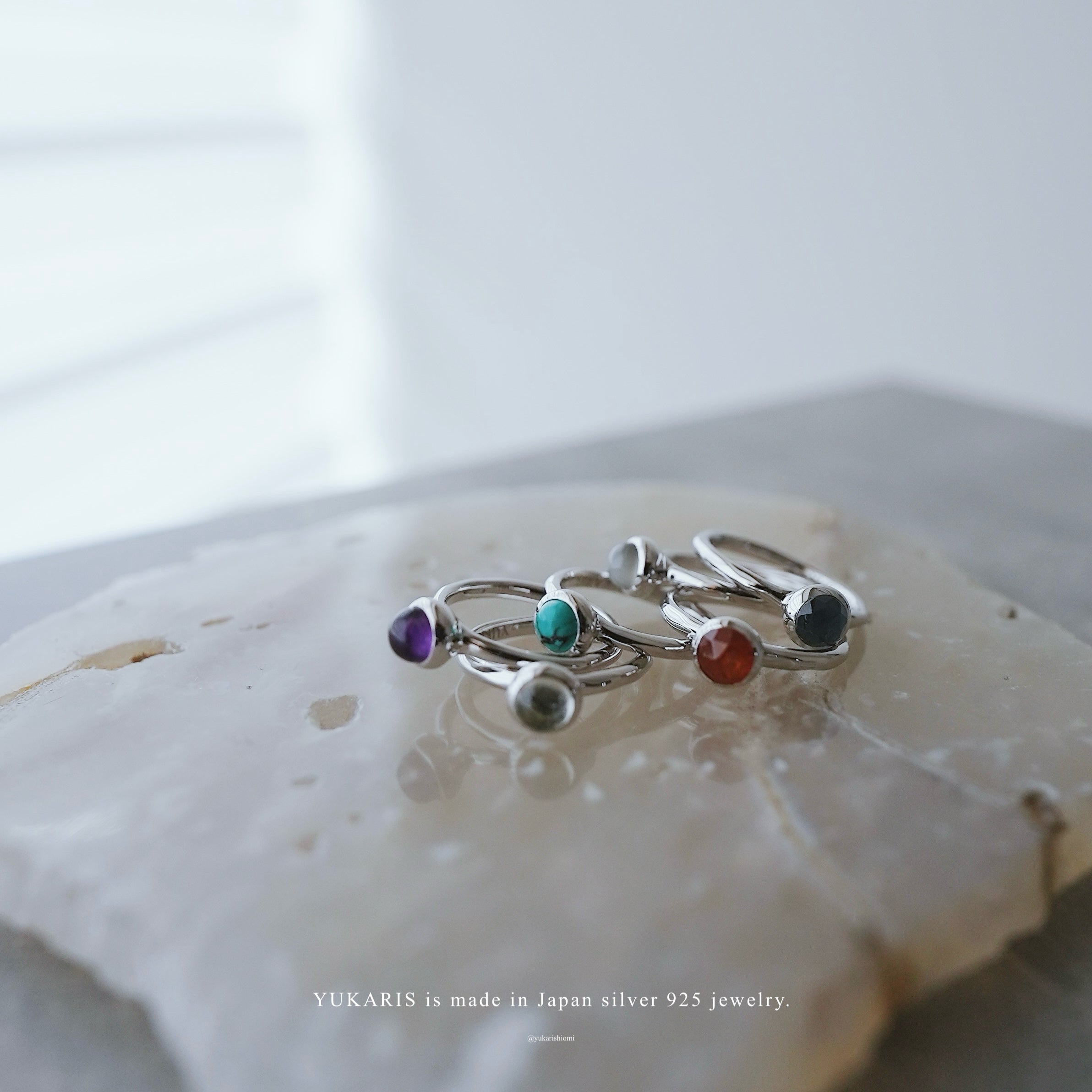 水滴一粒 stone ring.／ Water droplets stone ring.【在庫有】ムーン