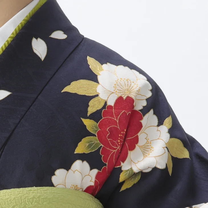 f0522022r】【青・紺系】振袖 レンタル フルセット Lサイズ 【状態:S