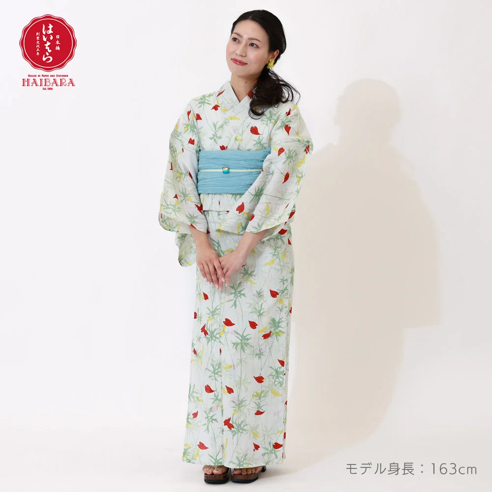 y211206】浴衣 レディース 榛原 矢車草 高品質ブランド浴衣(単品