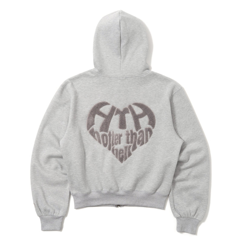 glitter heart logo zip hoodie – YZ