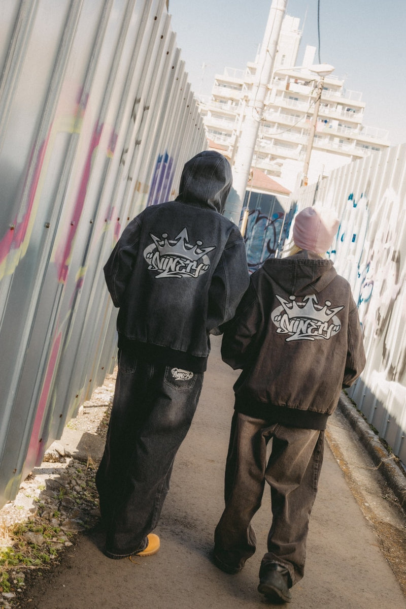 King Logo Vintage Denim Hoodie – YZ