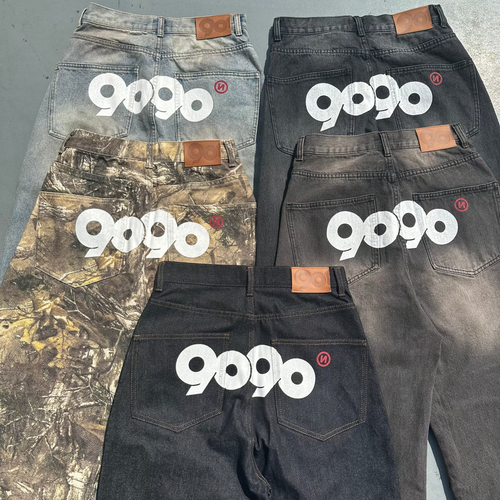9090 OG Logo Painted Denim Pants – YZ