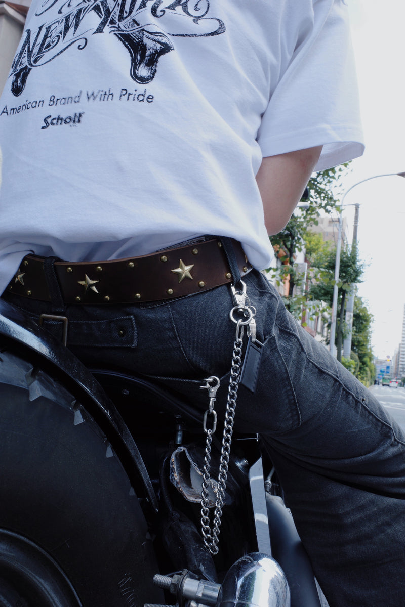 Schott×BADWAY ONESTAR studs belt – YZ