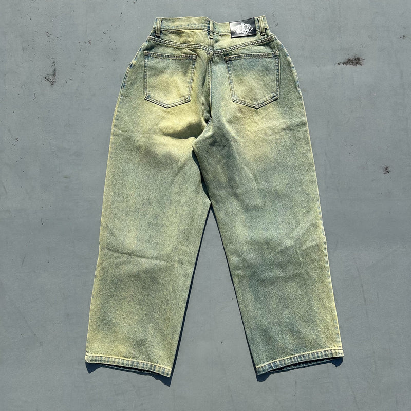 Rhinestone Buggy Denim Pants【9090 girl】 – YZ