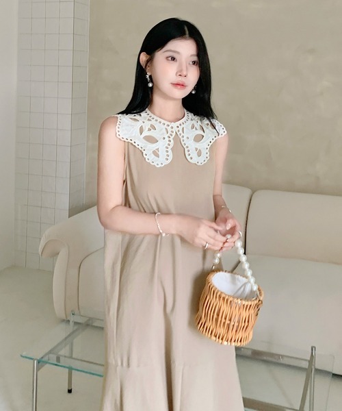 ワンピース 2WAYレース襟付きフレアワンピース : ZOZOTOWN Yahoo!店