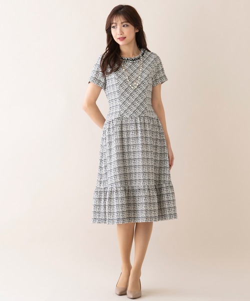 ローズティアラ ミックスツイードワンピース 3XL ローズティアラ