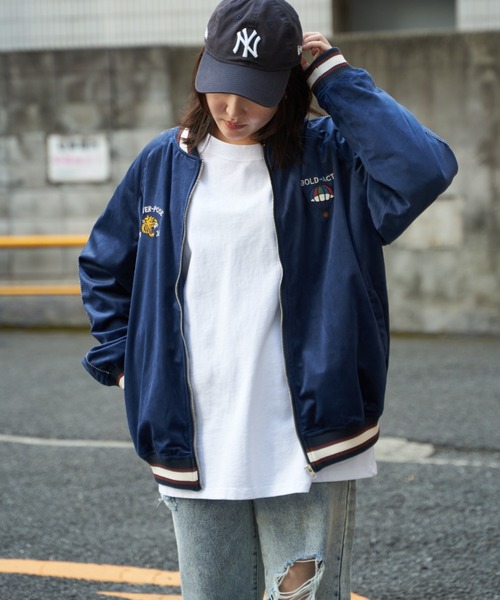 NO NEED（ノーニード） ブルゾン アウター ベロアスカジャン メンズ