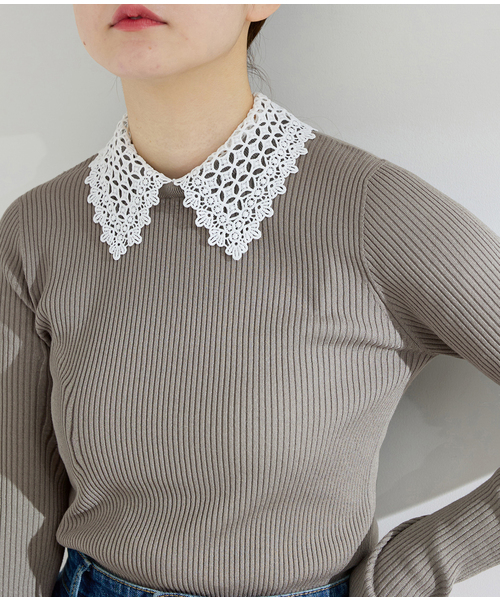 IENA（イエナ） ニット セーター 「追加」レース襟 RIBホール