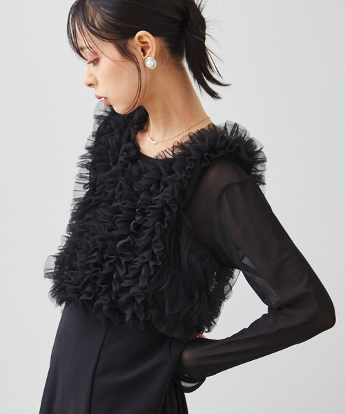 RANAN（ラナン） ドレス 「3点セット」チュールフリルベストフレア